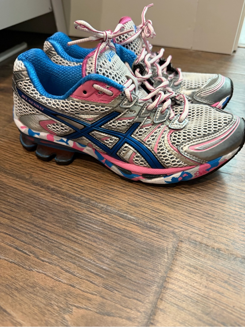 ASICS Women's Athletic Sneakers in Blue, Pink & Silver